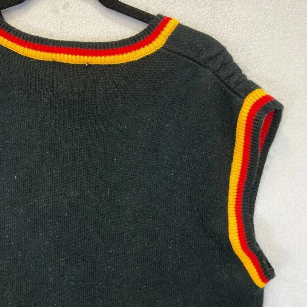 Delf USA Vintage Knit Sweater Vest Mens XL Black Red Hip Hop Retro 90s Y2K - Picture 11 of 13
